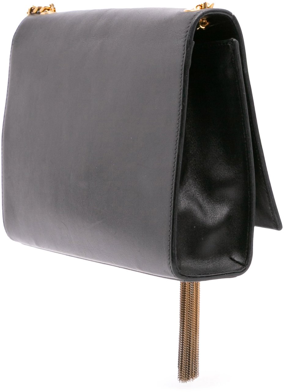 Saint Laurent Medium Smooth Calfskin Classic Monogram Kate Tassel Crossbody Zwart