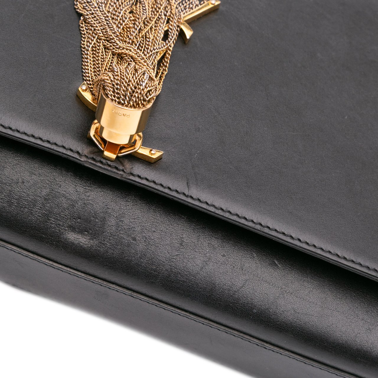 Saint Laurent Medium Smooth Calfskin Classic Monogram Kate Tassel Crossbody Zwart