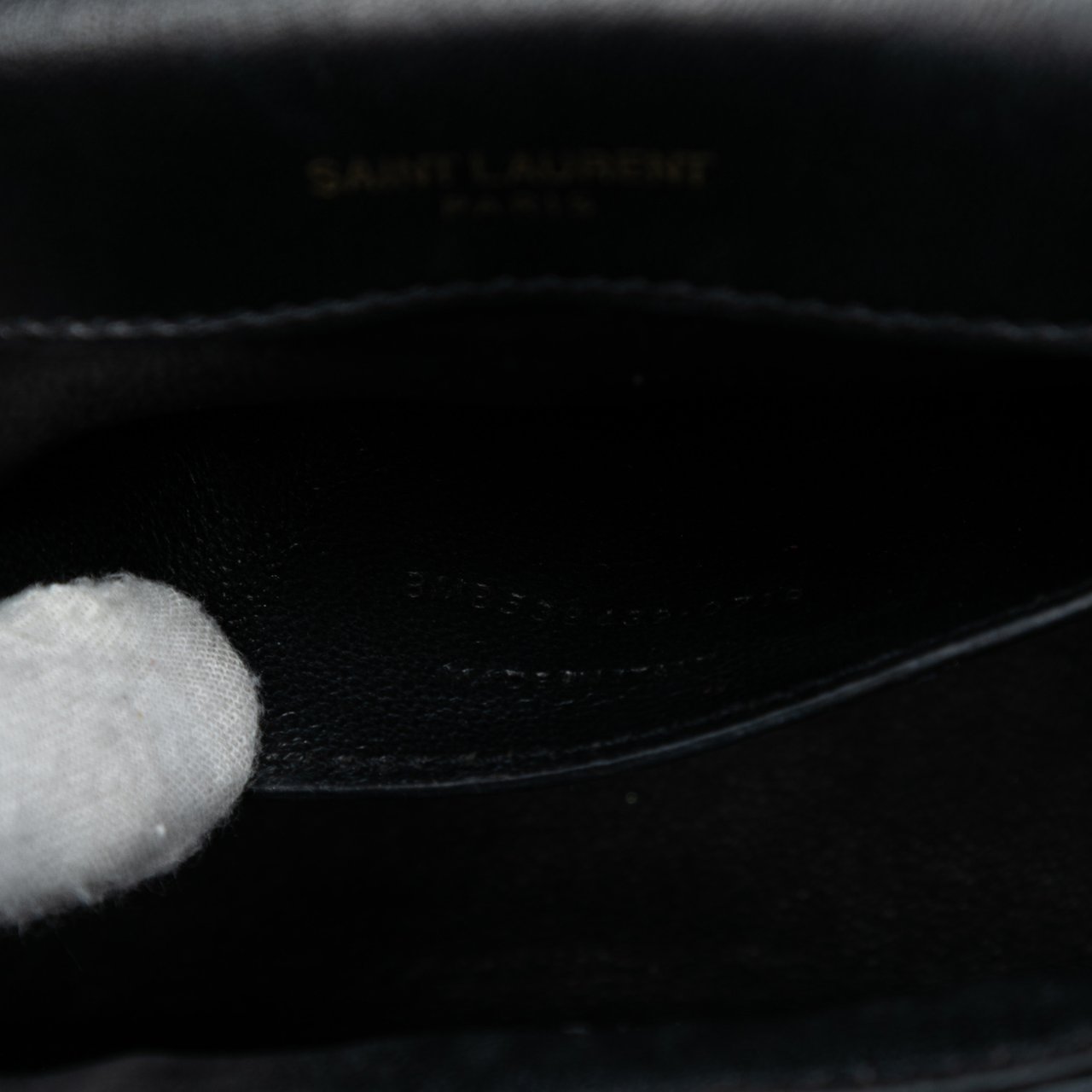 Saint Laurent Small Patent Monogram Vicky Chain Bag Zwart