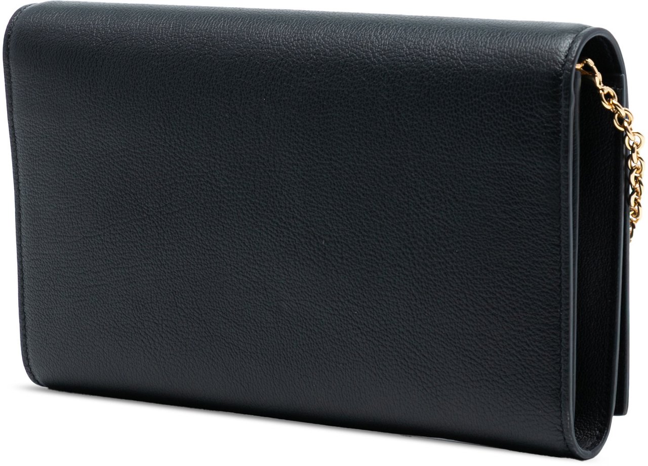Saint Laurent Leather Belle de Jour Wallet on Chain Zwart