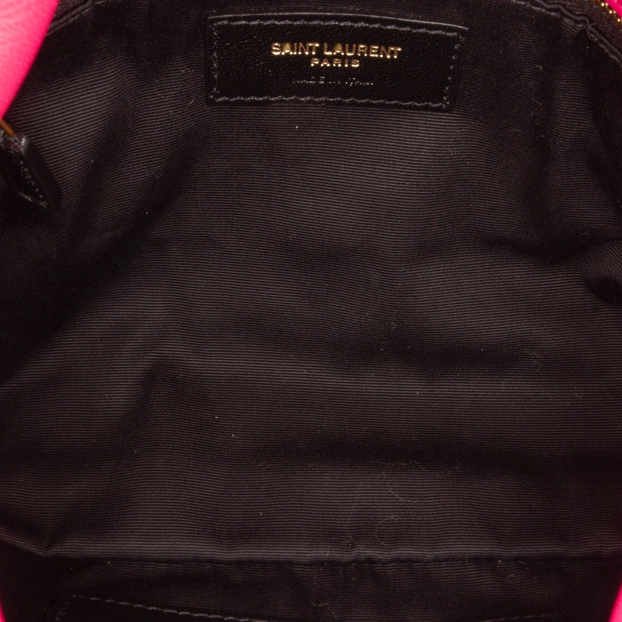 Saint Laurent Toy Lambskin Loulou Puffer Crossbody Roze