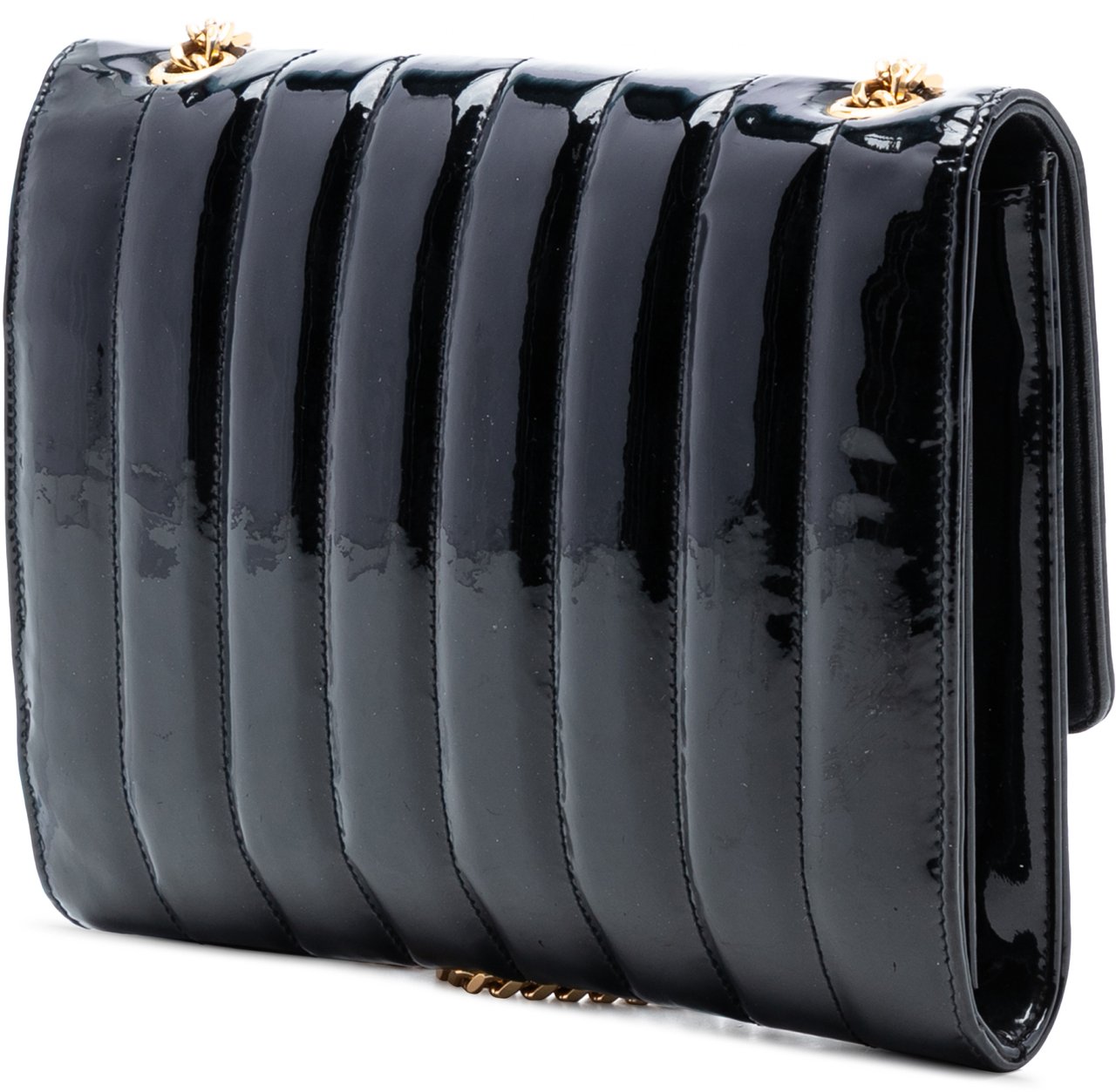 Saint Laurent Medium Patent Vicky Crossbody Zwart