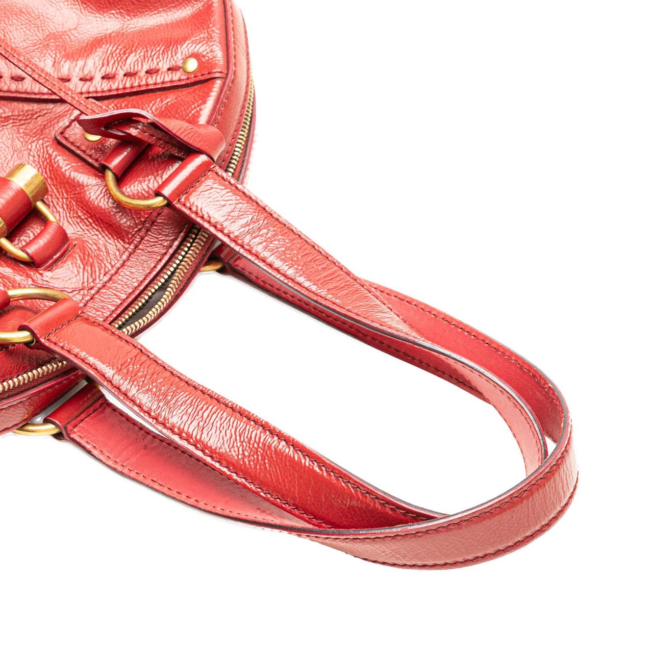 Saint Laurent Medium Leather Muse Handbag Rood