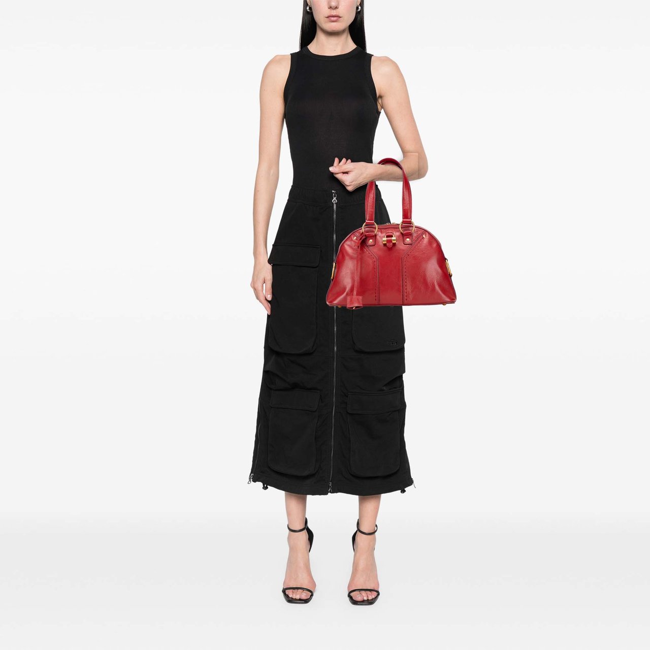 Saint Laurent Medium Leather Muse Handbag Rood