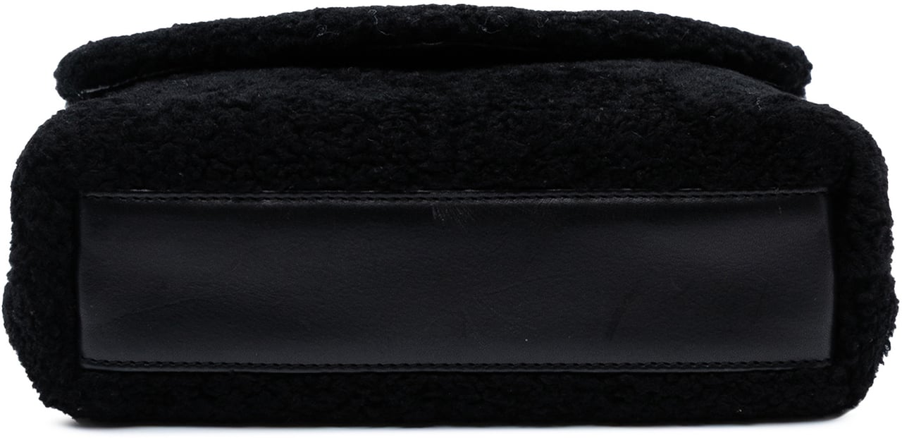 Saint Laurent Toy Shearling Loulou Crossbody Zwart