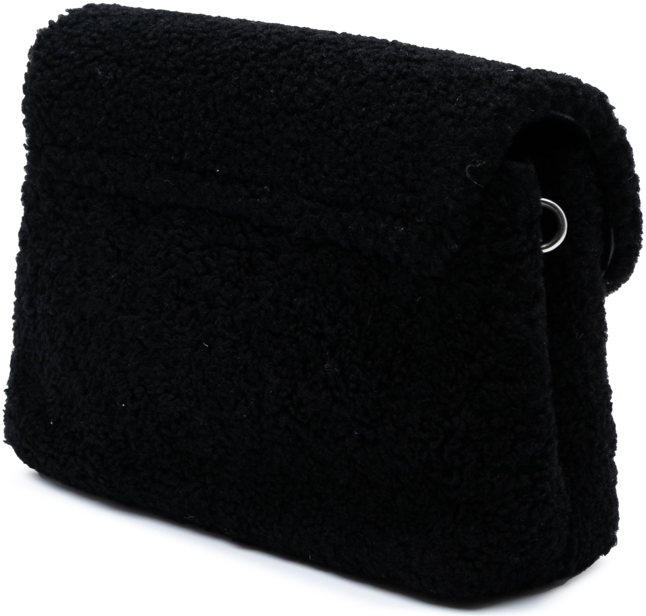 Saint Laurent Toy Shearling Loulou Crossbody Zwart