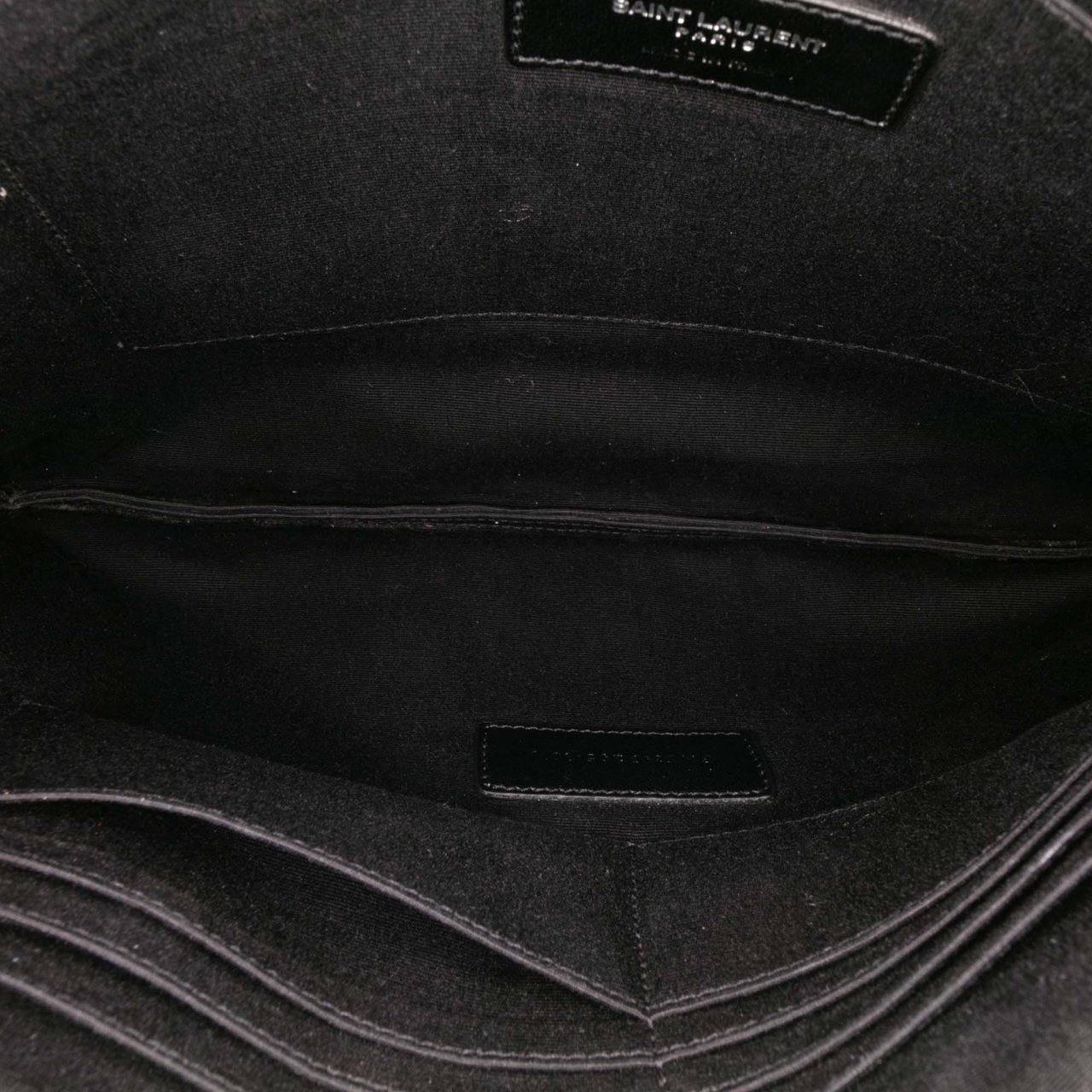 Saint Laurent Leather Star Rider iPad Pouch Zwart