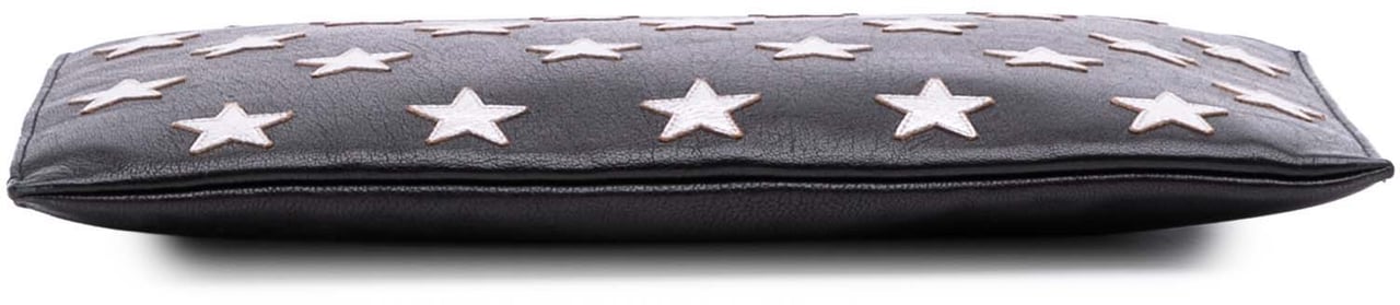 Saint Laurent Leather Star Rider iPad Pouch Zwart