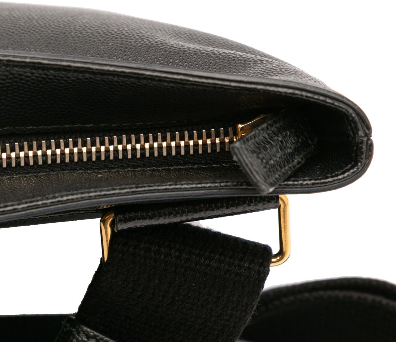 Saint Laurent Grain De Poudre Flat Crossbody Zwart