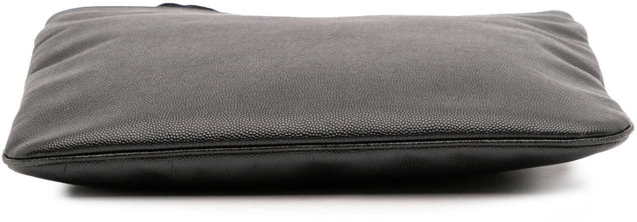 Saint Laurent Grain De Poudre Flat Crossbody Zwart
