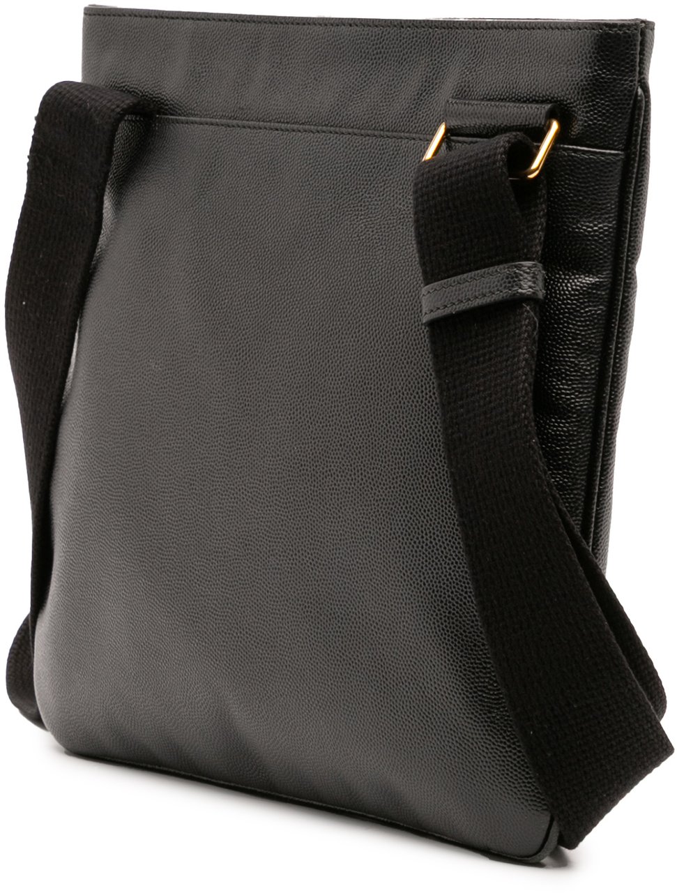 Saint Laurent Grain De Poudre Flat Crossbody Zwart