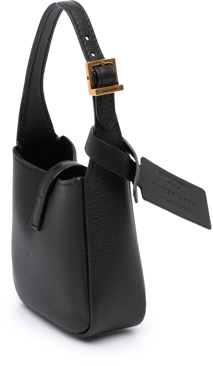 Saint Laurent Micro Grained Calfskin Supple Le 5 a 7 Handbag Zwart