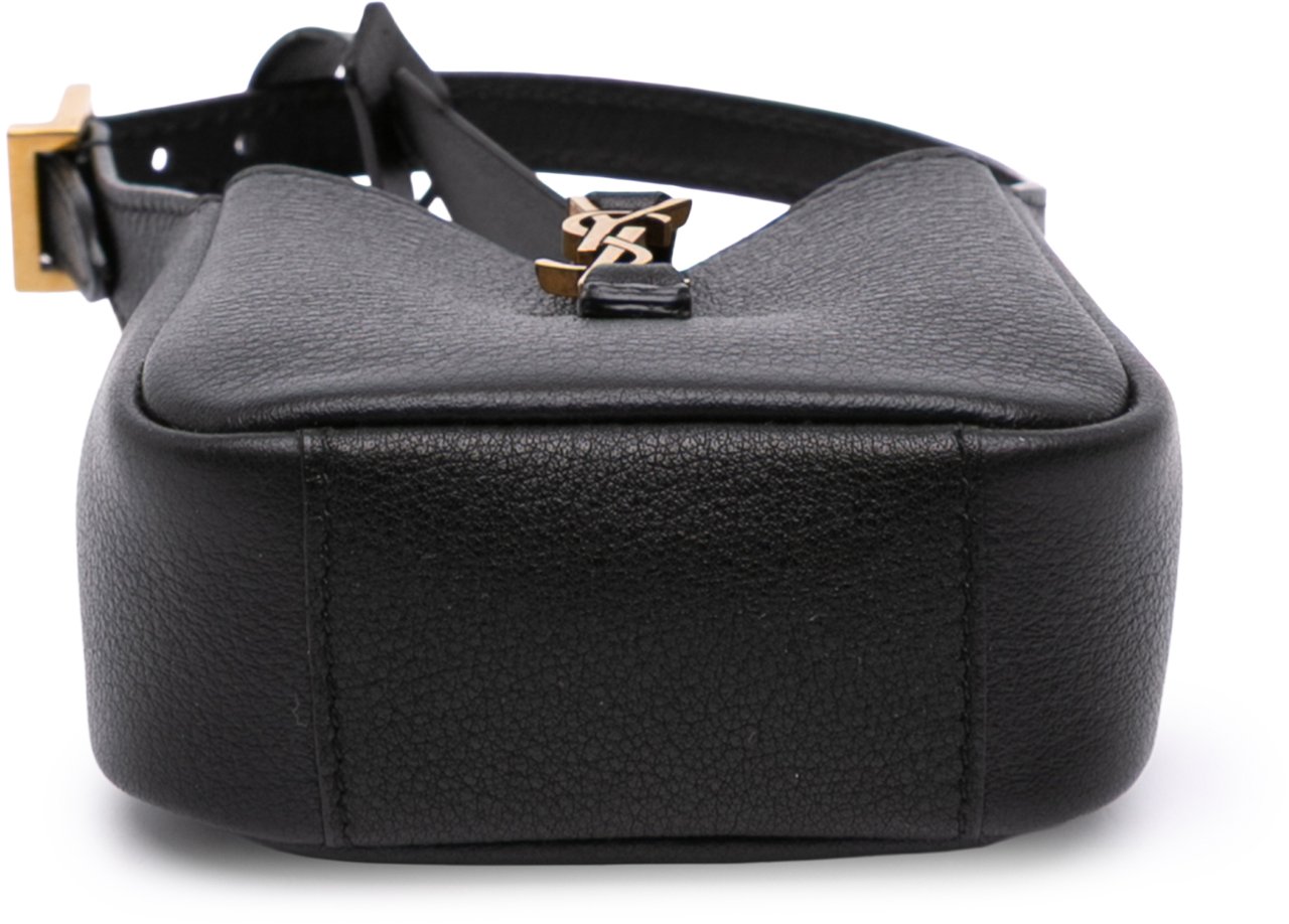 Saint Laurent Micro Grained Calfskin Supple Le 5 a 7 Handbag Zwart