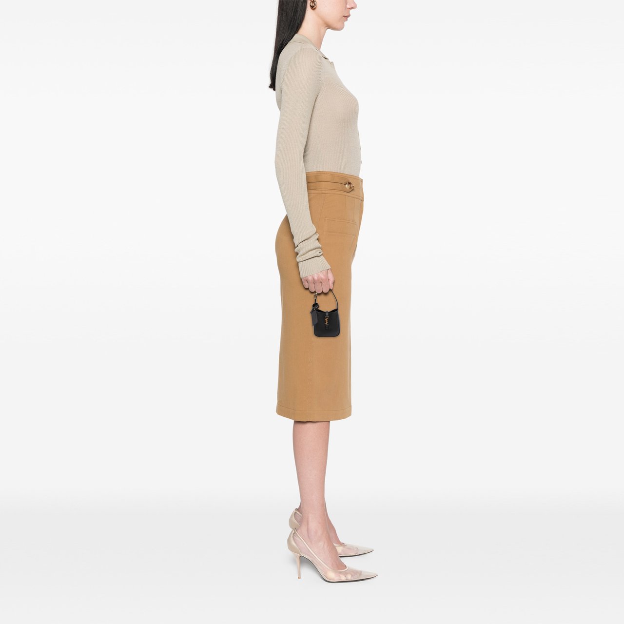 Saint Laurent Micro Grained Calfskin Supple Le 5 a 7 Handbag Zwart