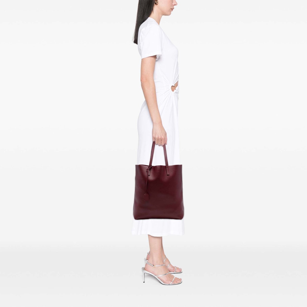 Saint Laurent Leather North South Shopper Tote Rood