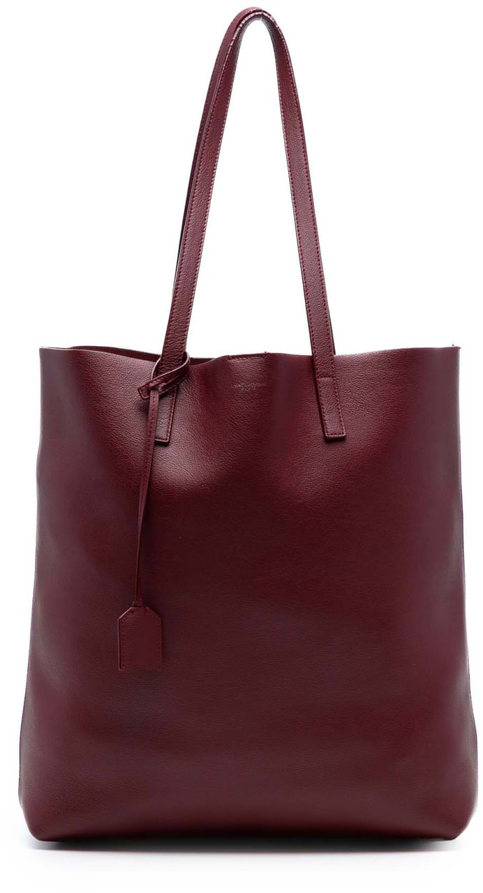 Saint Laurent Leather North South Shopper Tote Rood