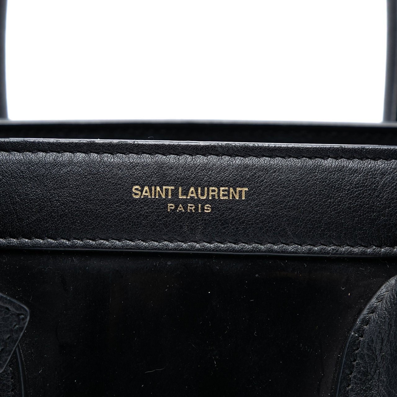 Saint Laurent Small Patent Sac De Jour Satchel Zwart