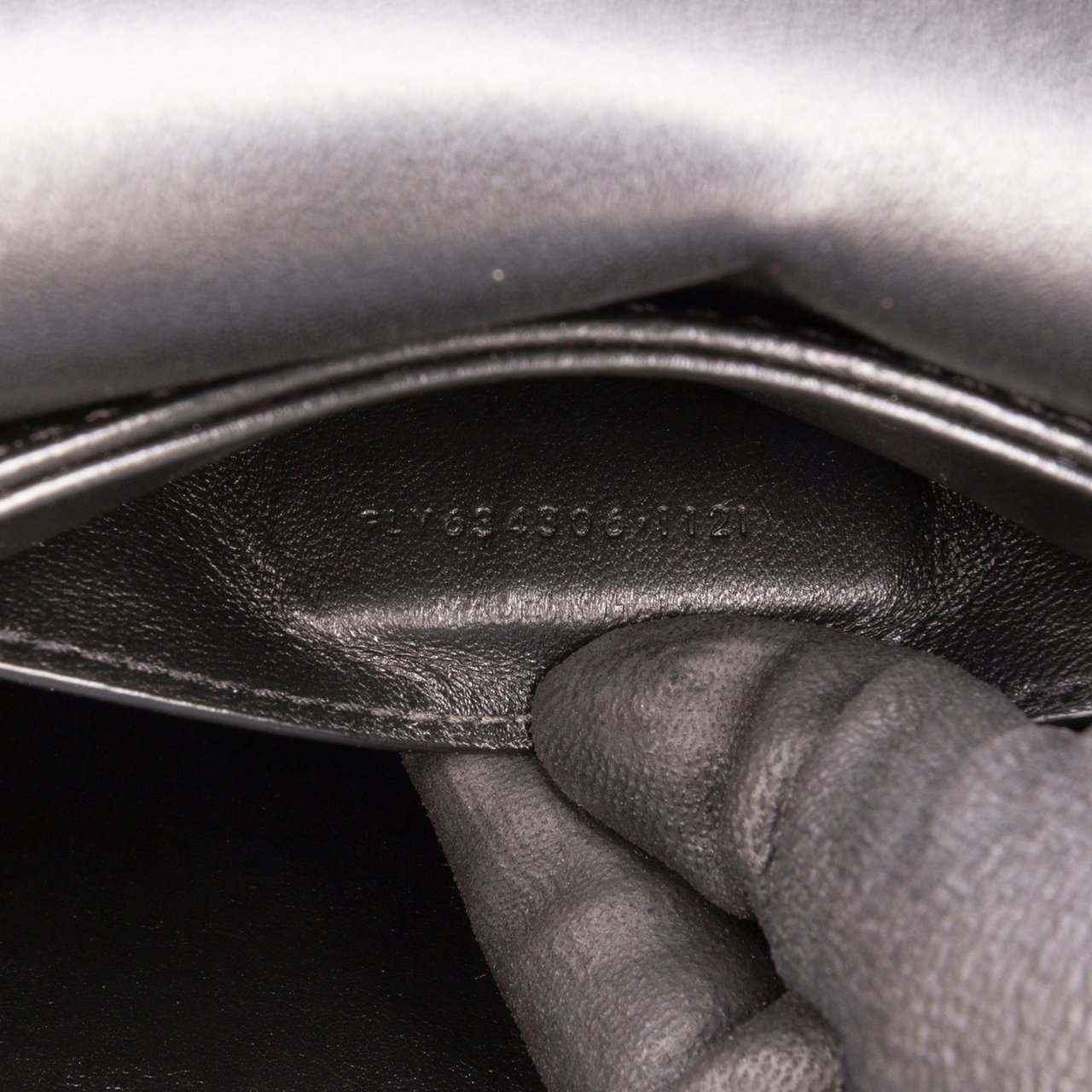 Saint Laurent Small Canvas Striped Solferino Satchel In Box Zwart