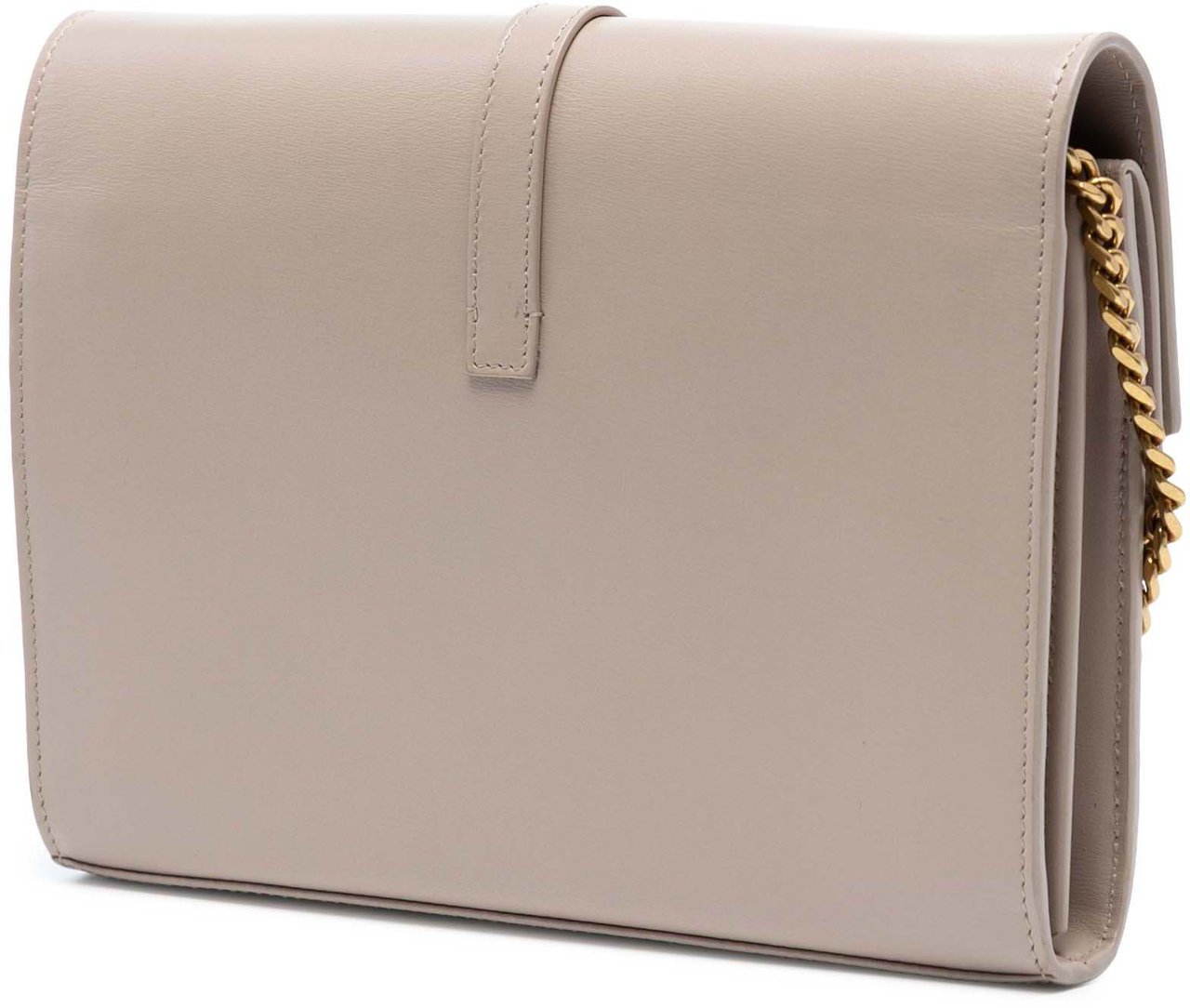 Saint Laurent Leather Monogram Sulpice Wallet on Chain Bruin