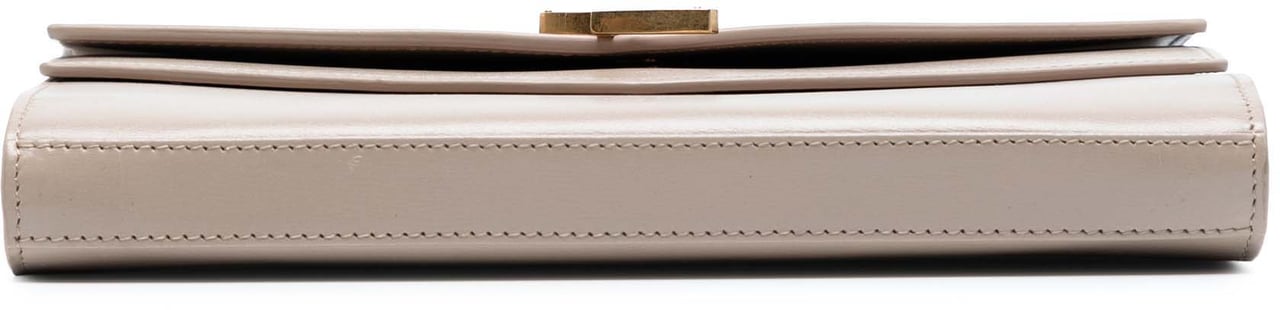 Saint Laurent Leather Monogram Sulpice Wallet on Chain Bruin