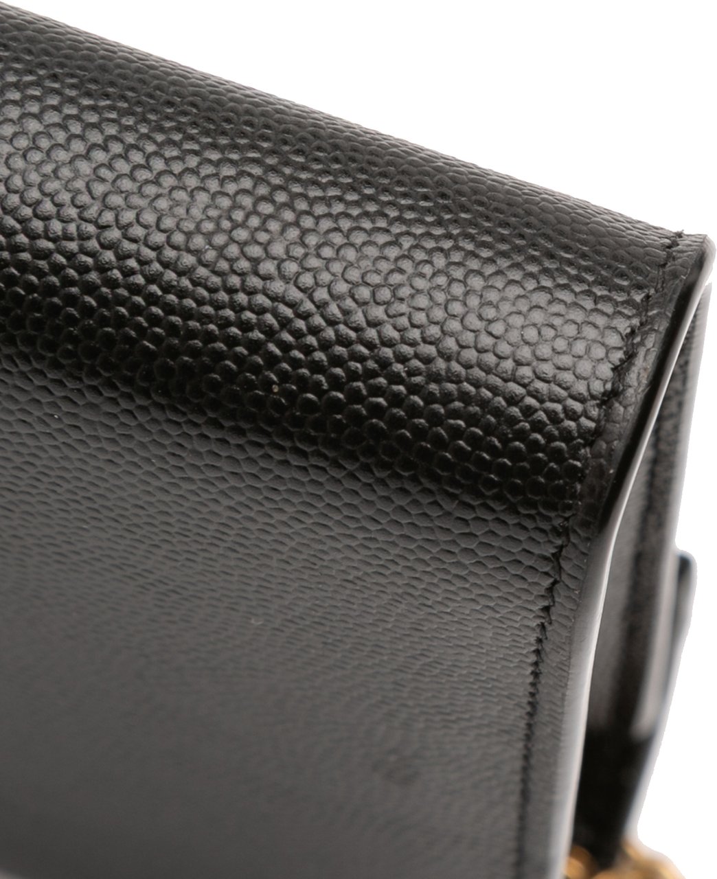 Saint Laurent Grain De Poudre Monogram Cassandra Chain Wallet Zwart