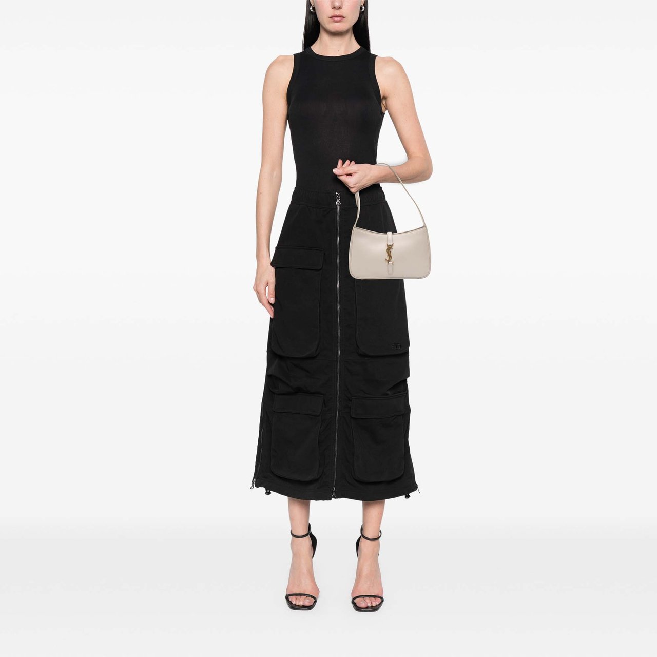 Saint Laurent Leather Le 5 a 7 Shoulder Bag Wit