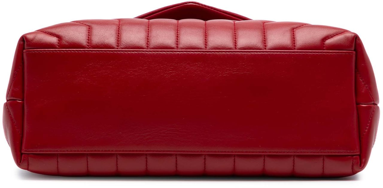 Saint Laurent Medium Leather Monogram Matelasse LouLou Bag Rood