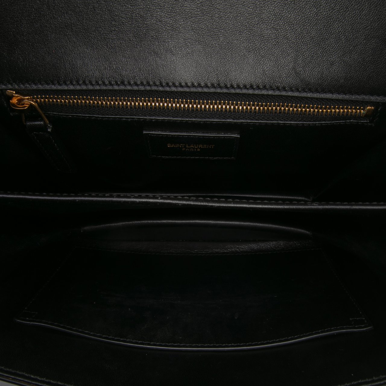 Saint Laurent Smooth Calfskin Le Maillon Crossbody Zwart