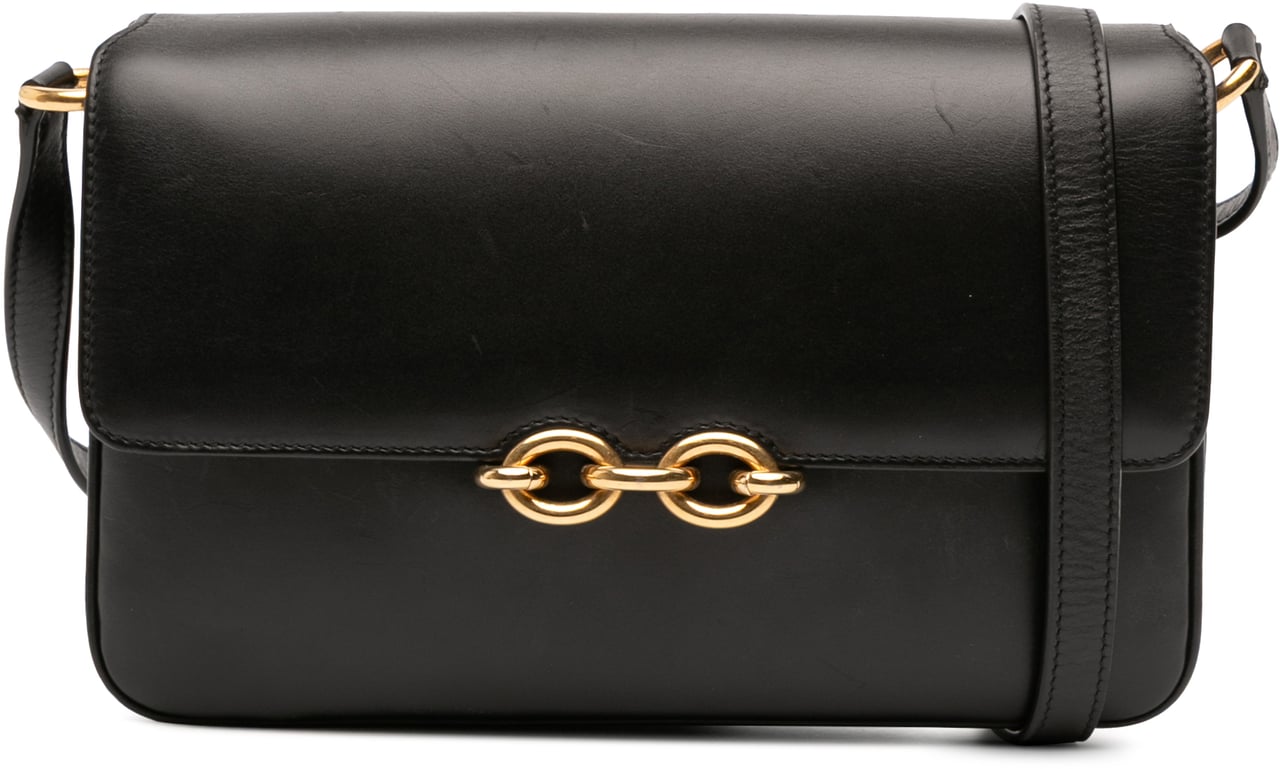 Saint Laurent Smooth Calfskin Le Maillon Crossbody Zwart