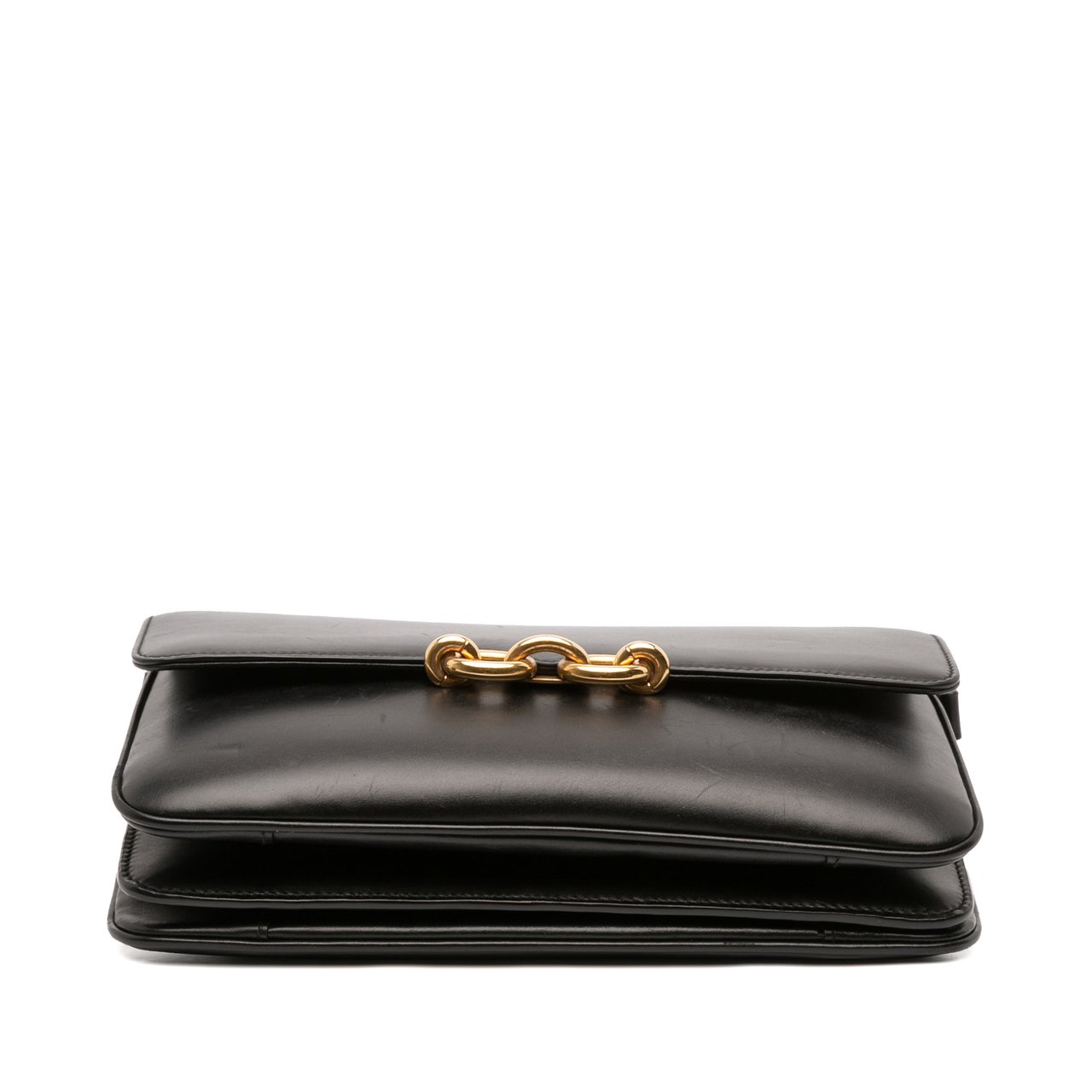 Saint Laurent Smooth Calfskin Le Maillon Crossbody Zwart