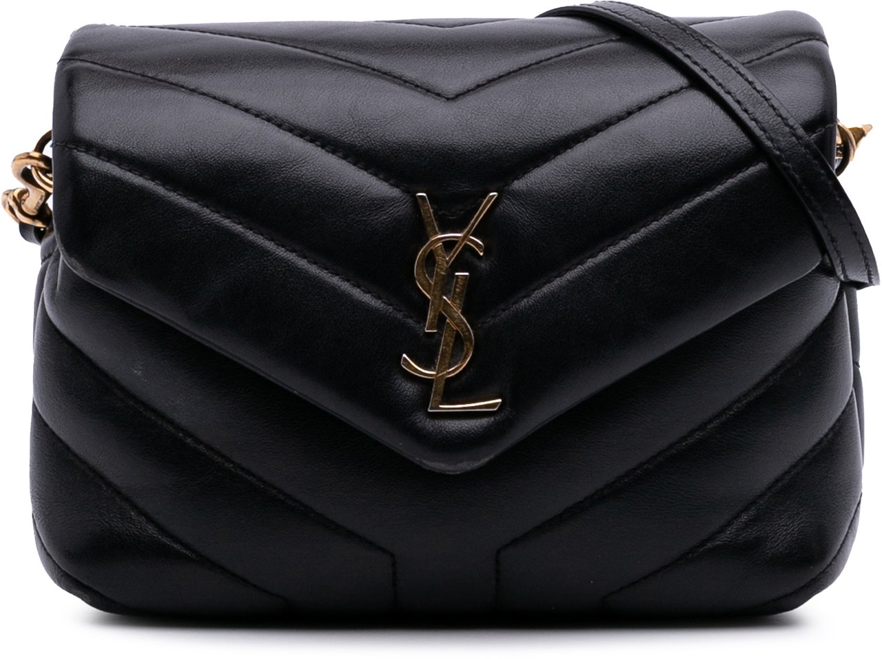 Saint Laurent Toy Matelasse Leather Monogram LouLou Crossbody Zwart
