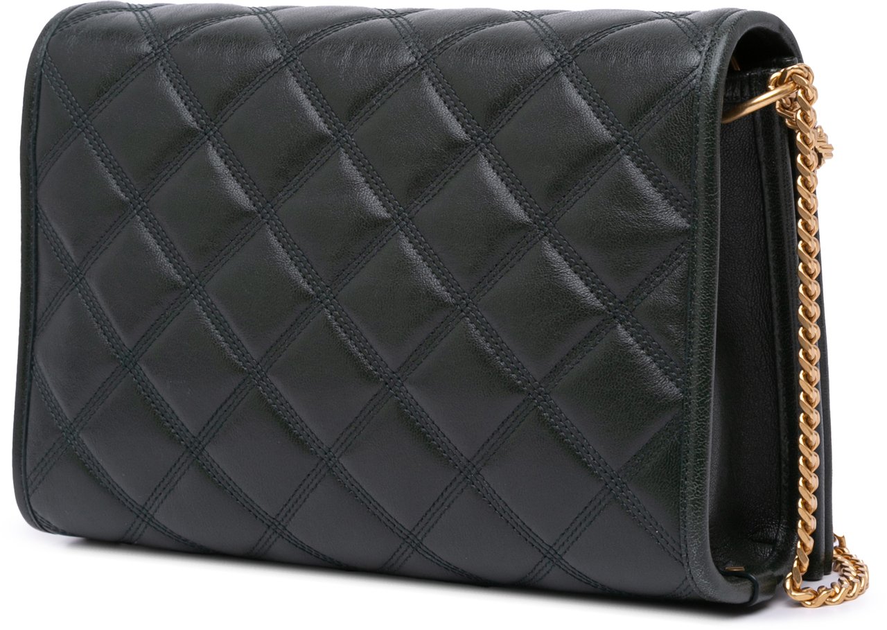 Saint Laurent Small Quilted Lambskin Becky Chain Shoulder Bag Groen