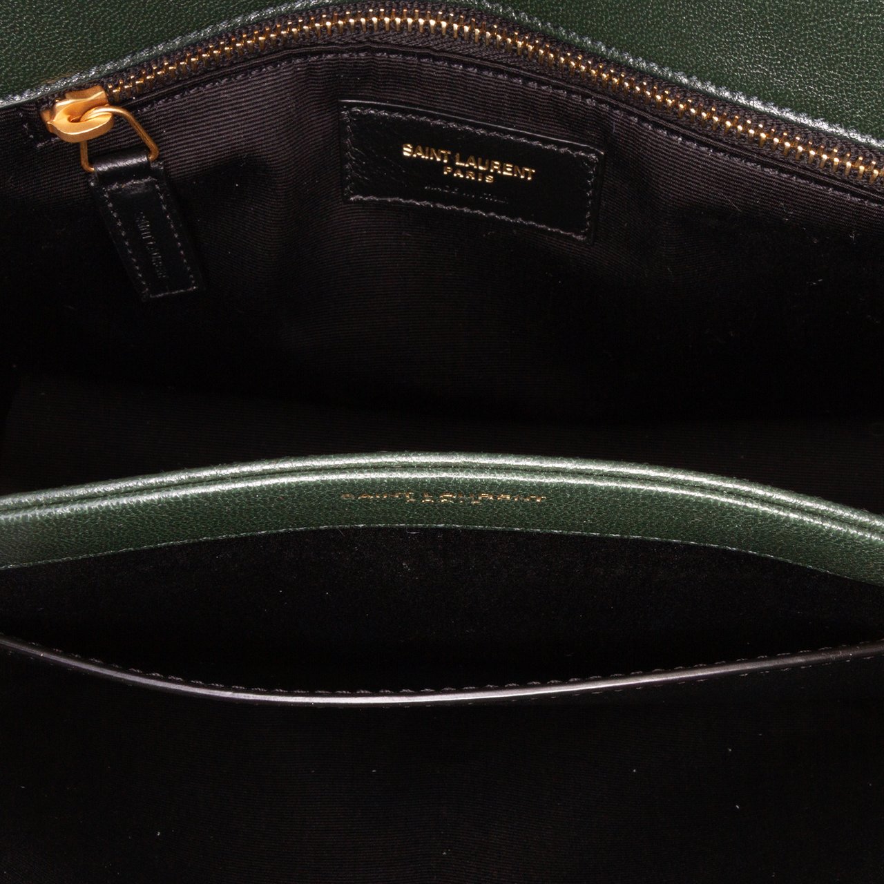 Saint Laurent Small Quilted Lambskin Becky Chain Shoulder Bag Groen