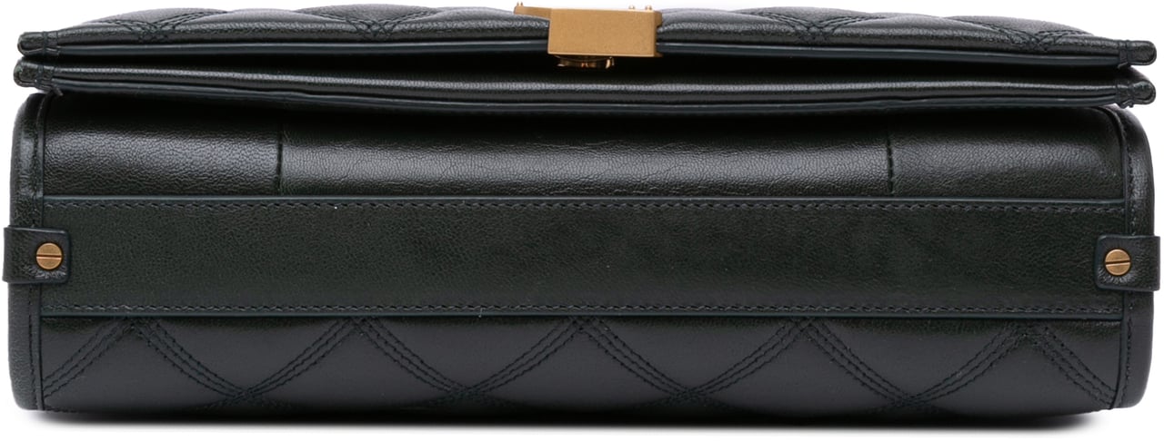 Saint Laurent Small Quilted Lambskin Becky Chain Shoulder Bag Groen