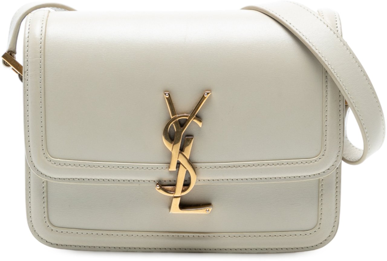 Saint Laurent Small Calfskin Solferino Satchel In Box Wit