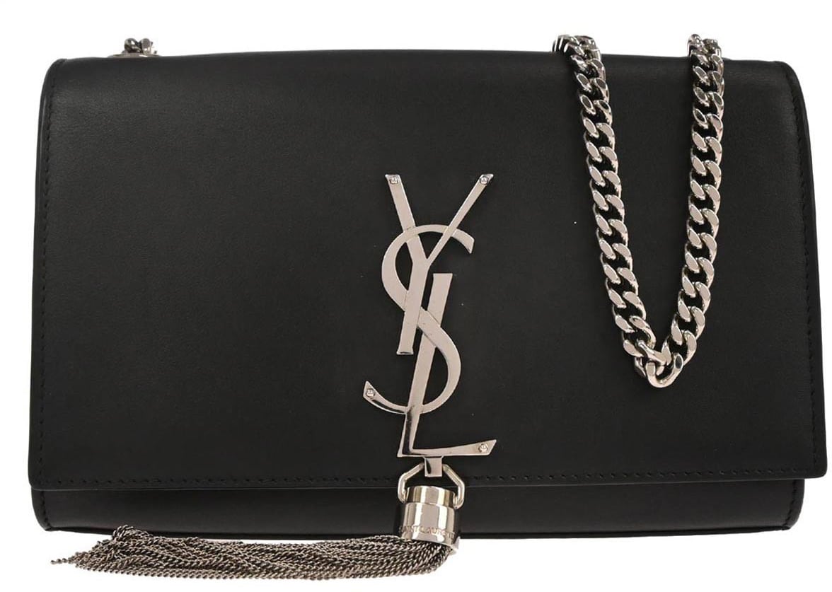 Saint Laurent Saint Laurent Classic Monogram Tassel Crossbody Bag Leather Small Zwart
