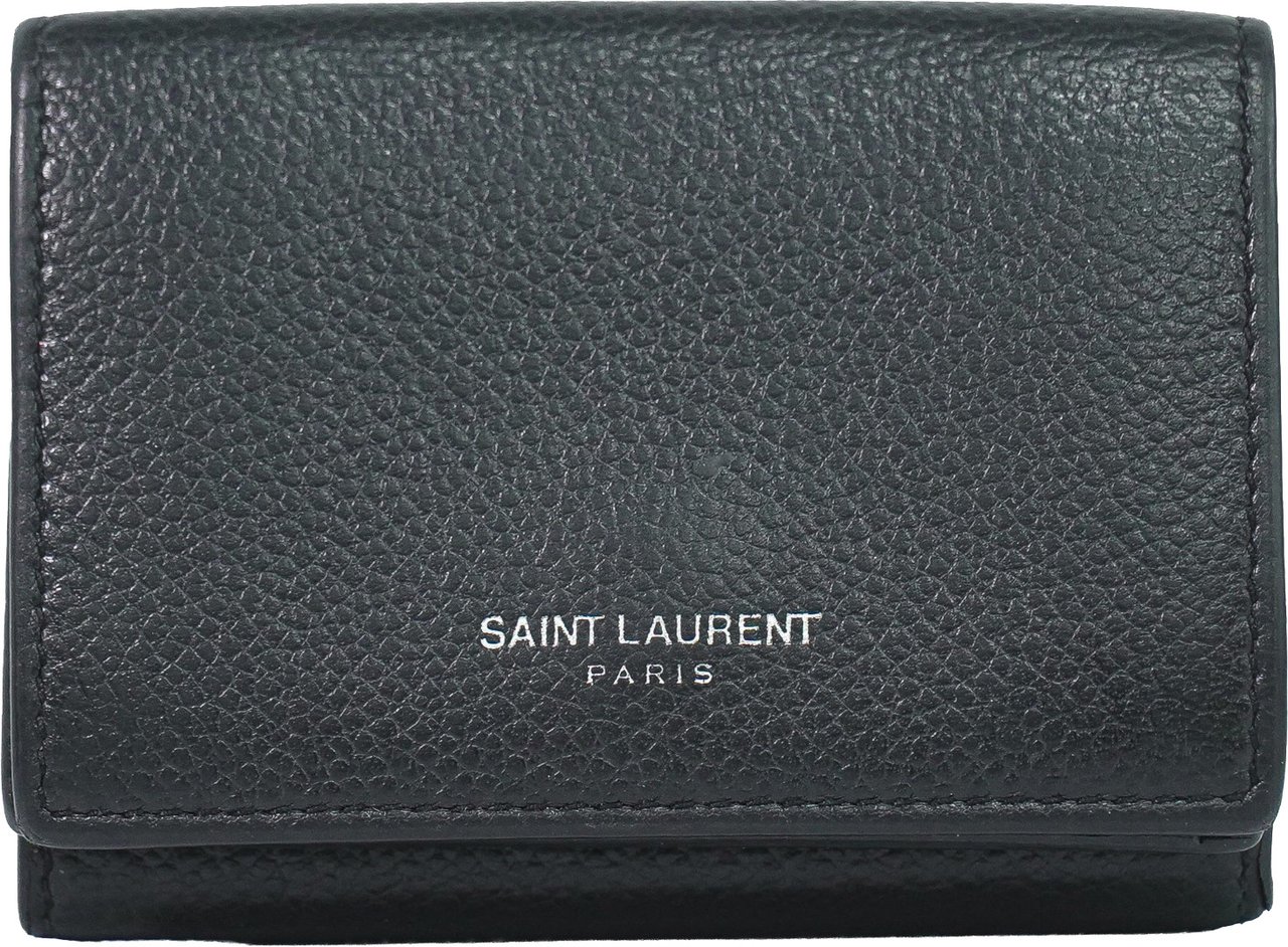 Saint Laurent Compact Matelasse Leather Zwart