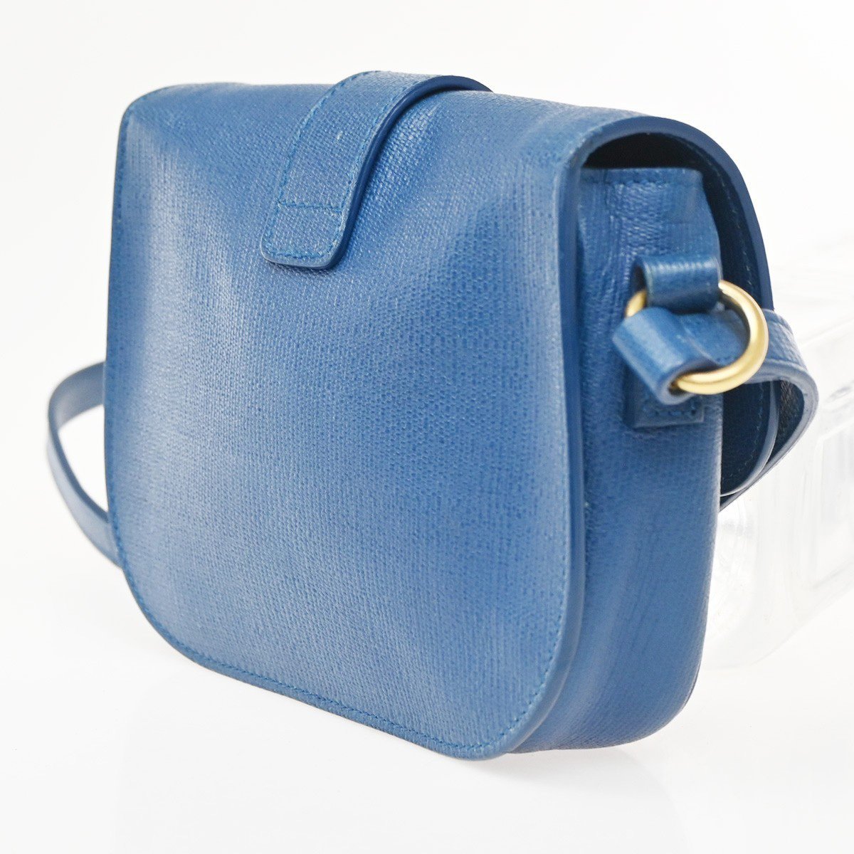 Saint Laurent Saint Laurent Chyc Flap Bag Leather Medium Navy