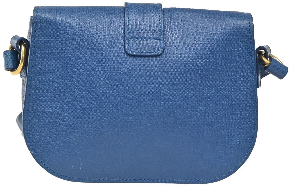 Saint Laurent Saint Laurent Chyc Flap Bag Leather Medium Navy