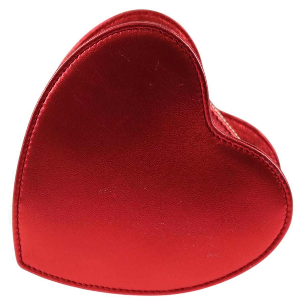 Saint Laurent Saint Laurent Love Heart Chain Bag Leather Mini Rood