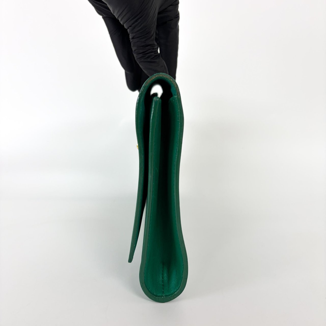Saint Laurent Chyc Clutch Leather Groen