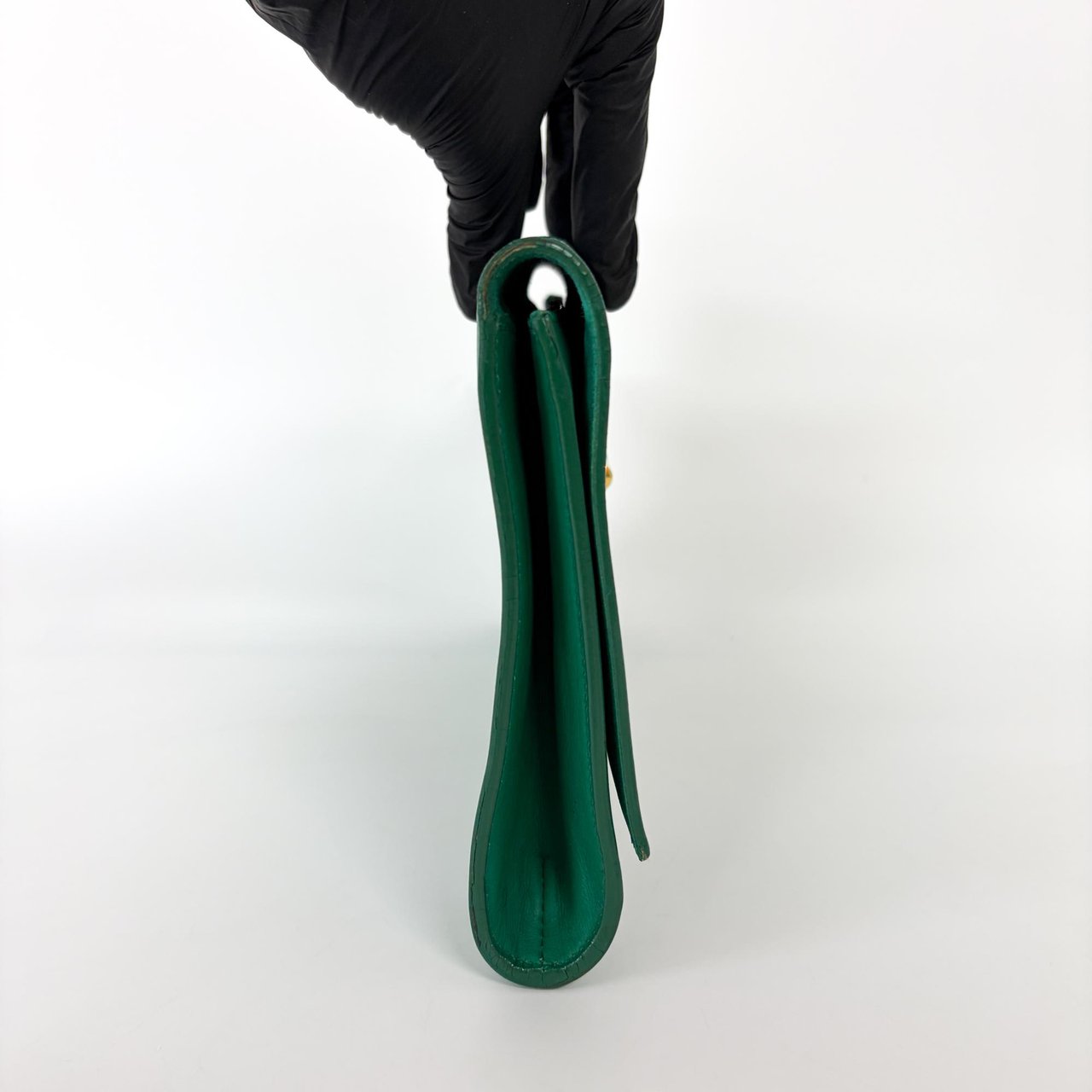 Saint Laurent Chyc Clutch Leather Groen