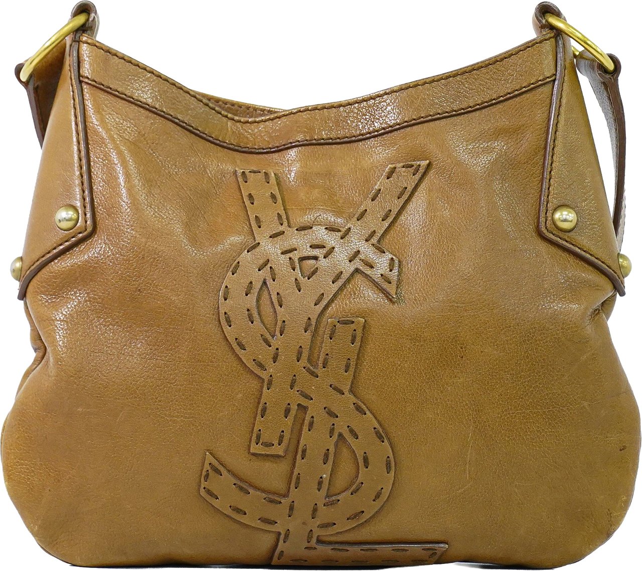 Saint Laurent Mombasa Hobo Leather Small Bruin
