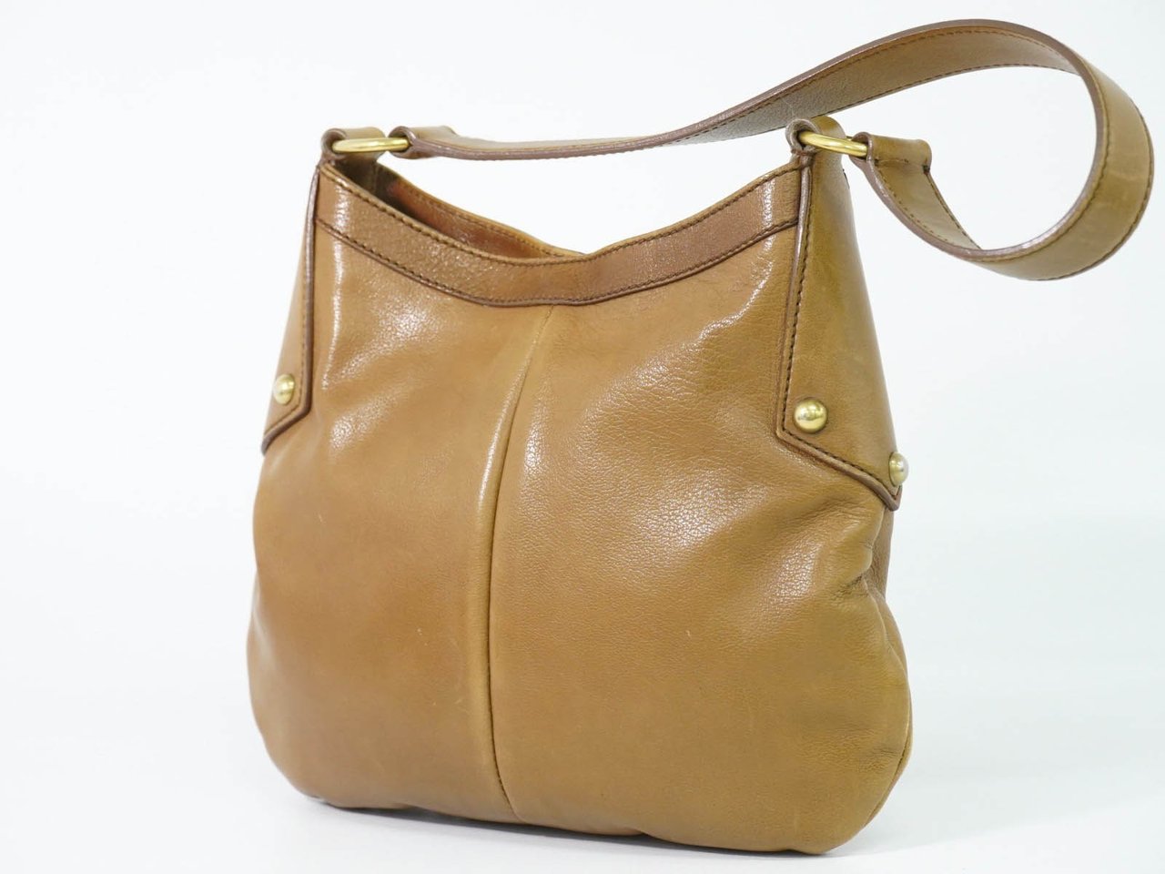 Saint Laurent Mombasa Hobo Leather Small Bruin