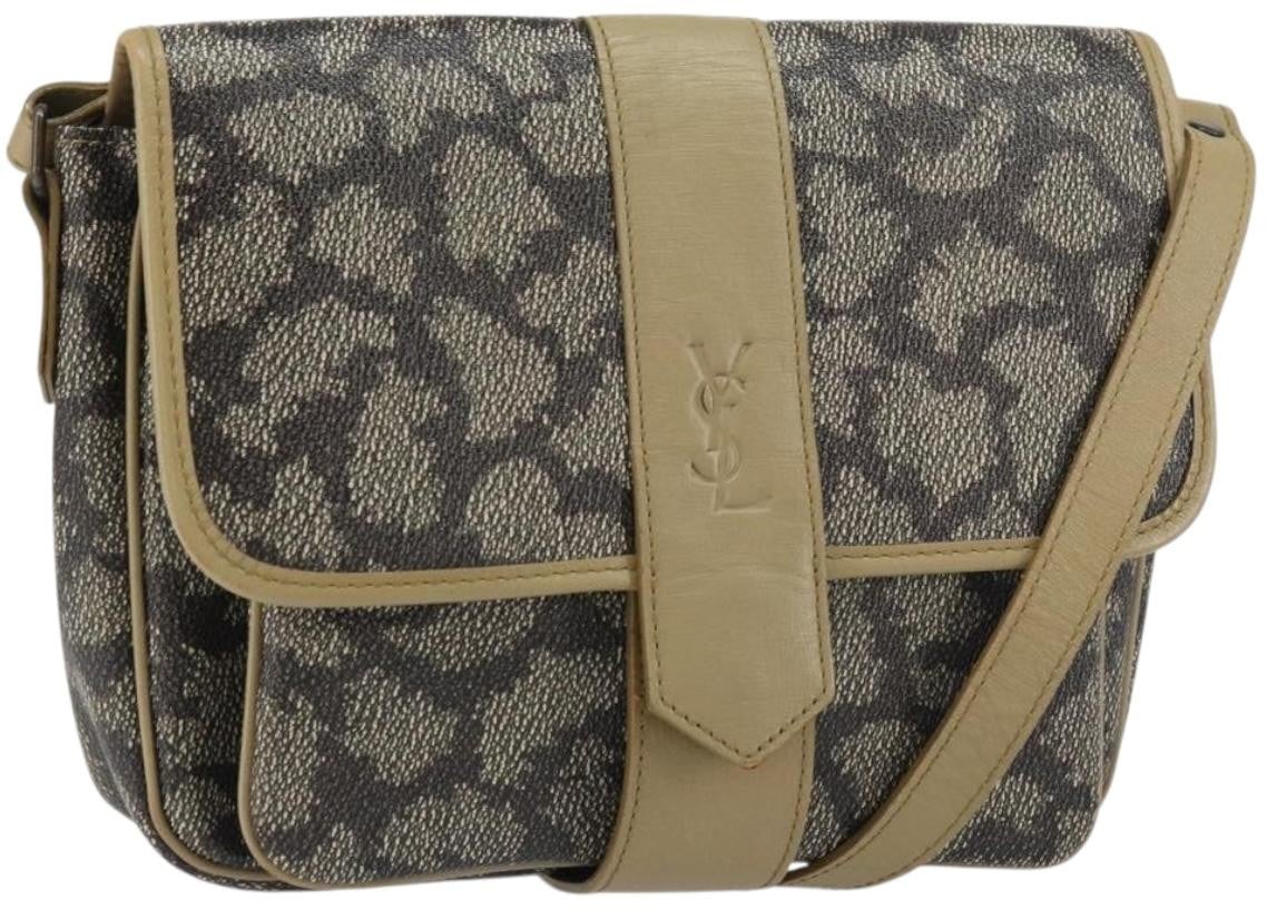 Saint Laurent Saint Laurent Vintage Shoulder Bag PVC Leather Beige