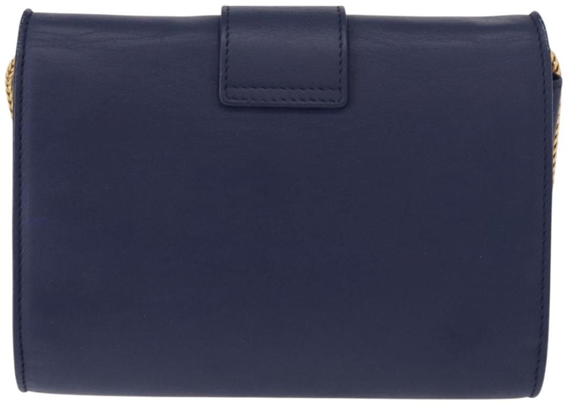 Saint Laurent Saint Laurent Classic Y Chain Wallet Leather Blauw