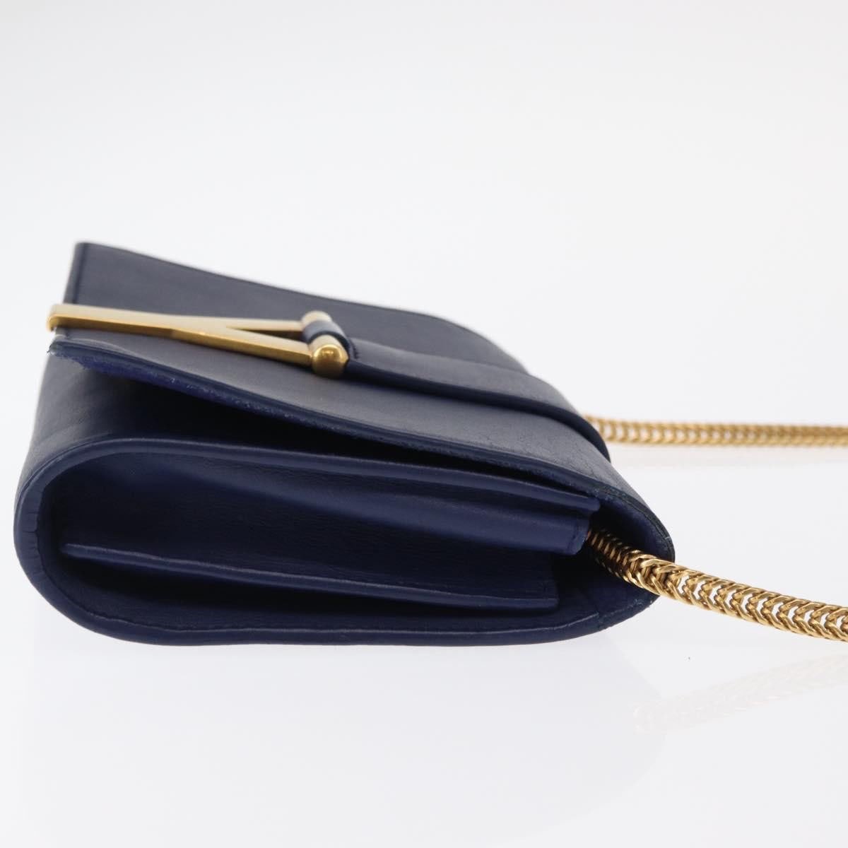 Saint Laurent Saint Laurent Classic Y Chain Wallet Leather Blauw