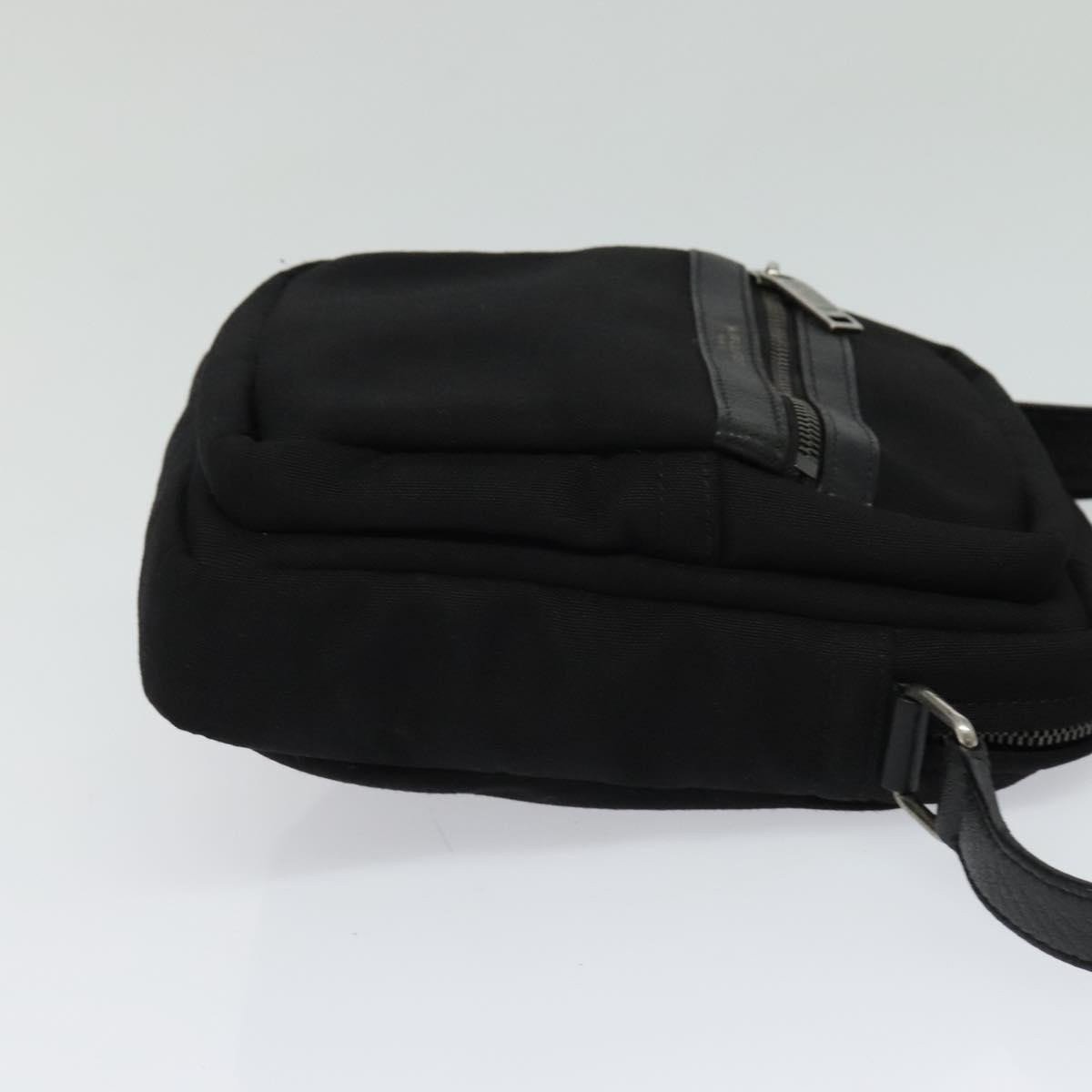 Saint Laurent Saint Laurent Front Pocket Crossbody Bag Canvas Mini Zwart