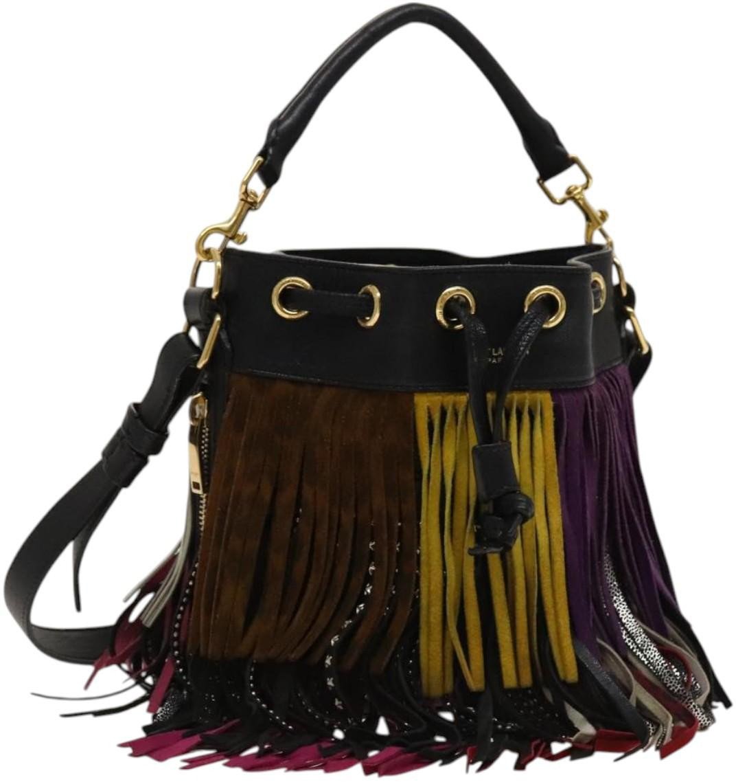 Saint Laurent Saint Laurent Fringe Emmanuelle Bucket Bag Leather Small Divers