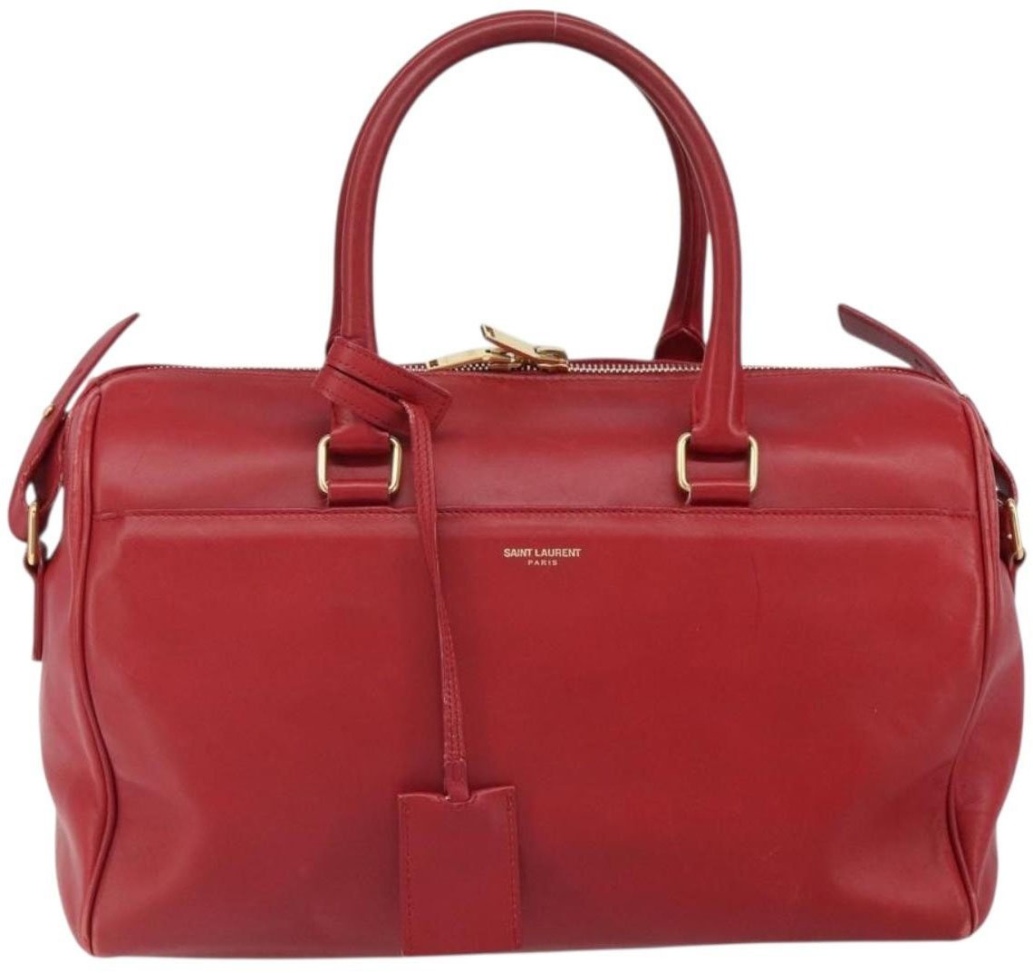 Saint Laurent Saint Laurent Classic Duffle Bag Leather 6 Rood